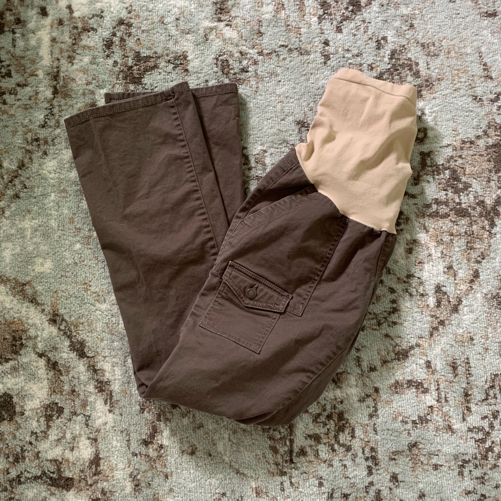 Brown boot cut maternity pants size small